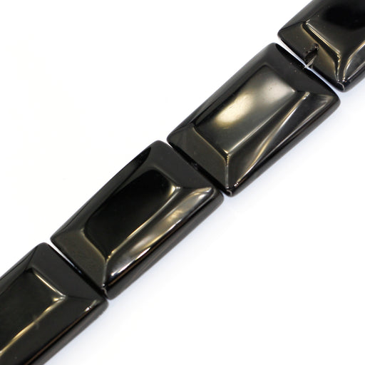 26x37mm Faceted Black Onyx Squares
