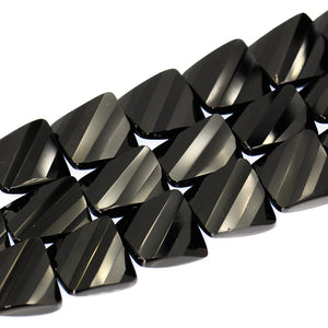 18x18x7mm Faceted Black Onyx Squares