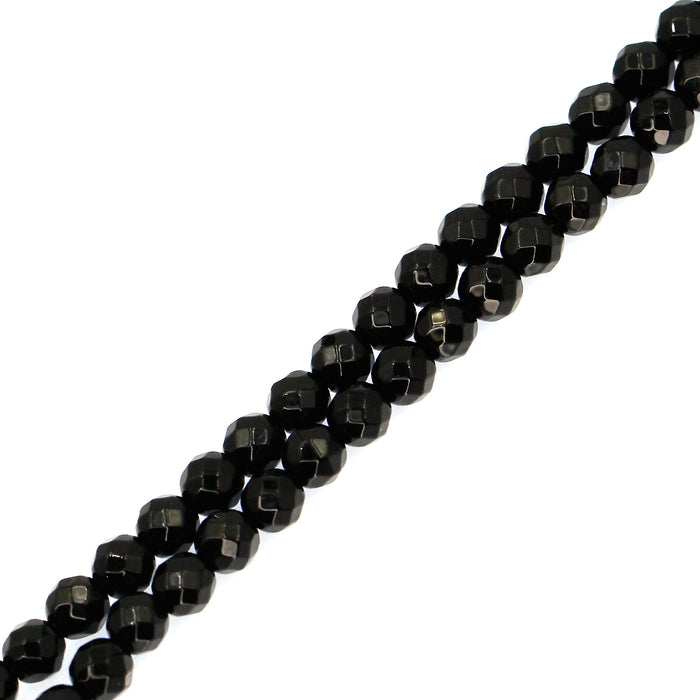 4mm faceted black onyx