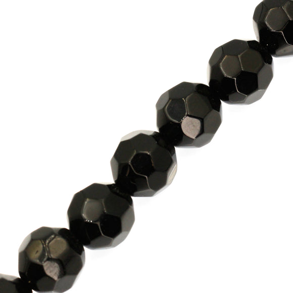 12mm Faceted Black Onyx