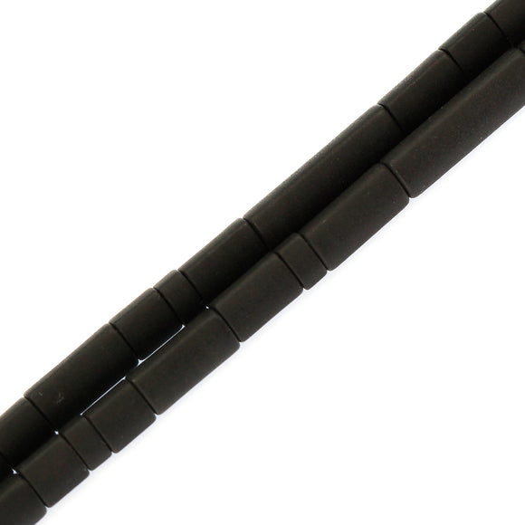6mm Matte Black Onyx Triangular Cut Barrels and Roundelles