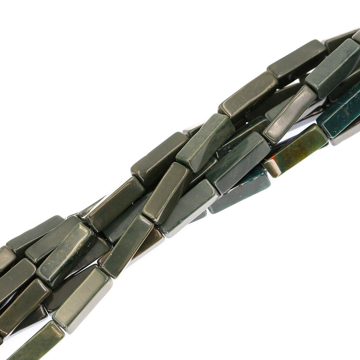 (BLDS-001) 4x14mm Bloodstone Rectangular Tubes