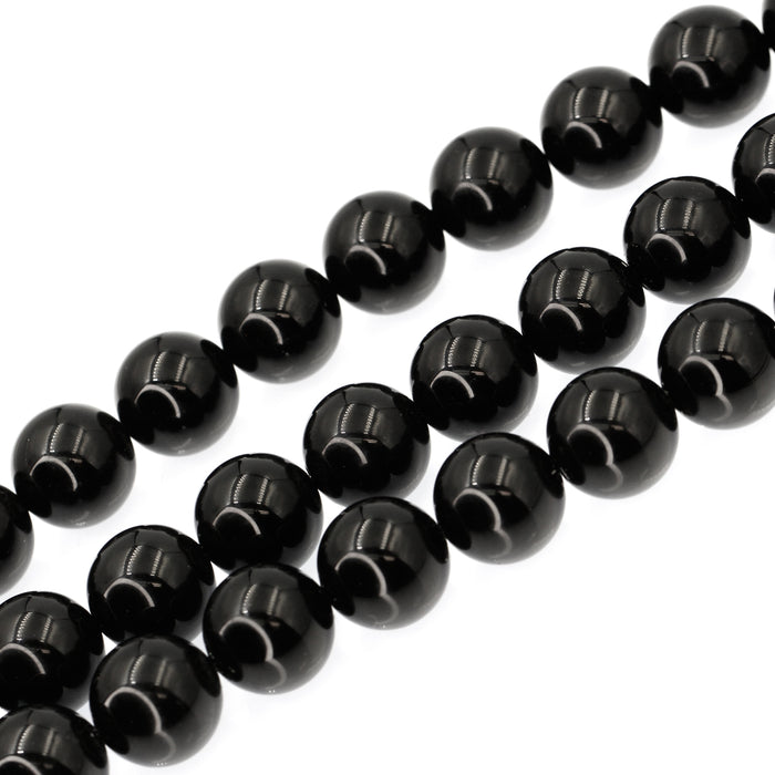(BO-044) 16mm Round Black Onyx