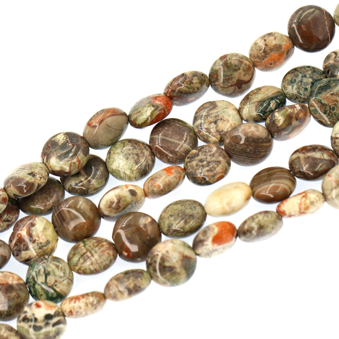 (unakite001) 10mm Australian Unikite Flat Dimes