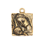 (bzp143-9509) Bronze Madona & Child sq. Pendant