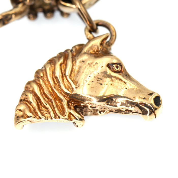 (ABR012) Bronze Bracelet with Horse Charm