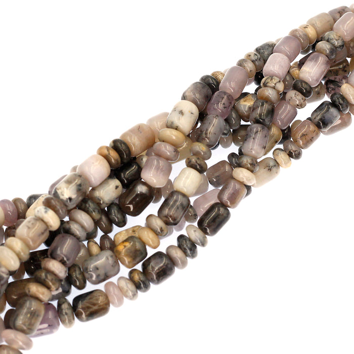 (agate001) Graduated Blue Ice Ocean Agate Barrels/Roundells