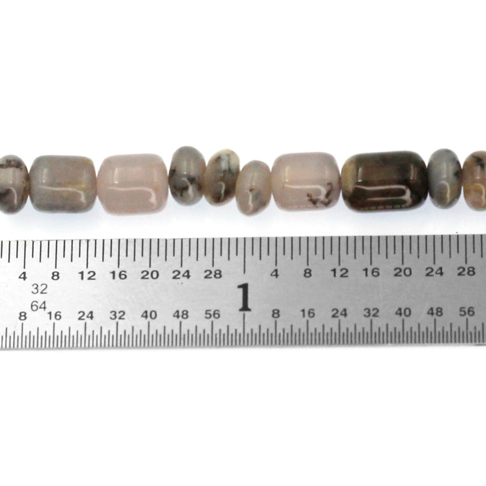 (agate001) Graduated Blue Ice Ocean Agate Barrels/Roundells