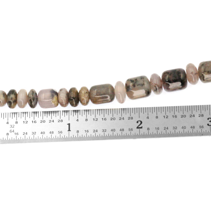 (agate001) Graduated Blue Ice Ocean Agate Barrels/Roundells