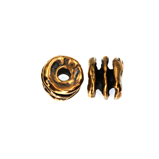 Small Bronze Spacer Bead with three ridges 