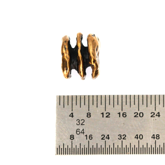 (bzbd003) Solid Bronze Triple Spacer Bead