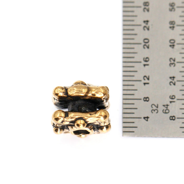 (bzbd034) Bumpy Square Bronze Bead