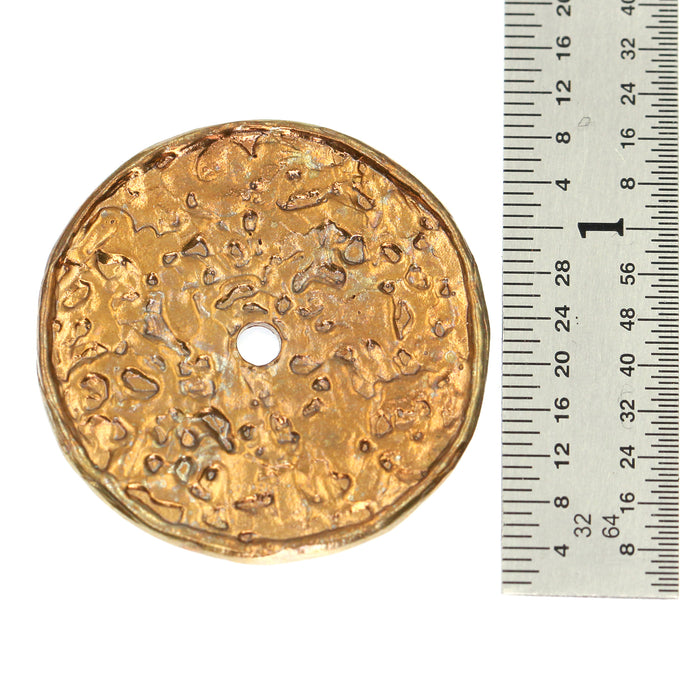 (bzbd032) 31mm Bronze Textured Disc Bead