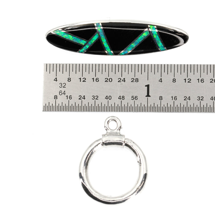 (ITG-074) Black Onyx and Opal Toggle