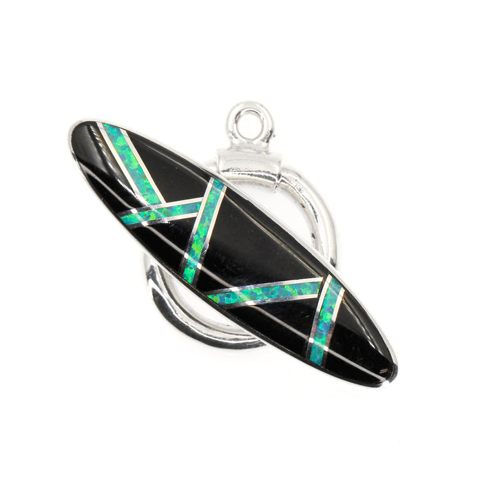 (ITG-074) Black Onyx and Opal Toggle