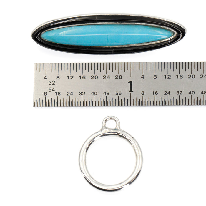 (ITG-073) Turquoise and Black Onyx Toggle