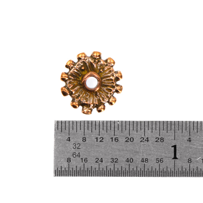 (bzbd064) Bronze Bumpy Disc Bead