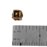 (bzbd013-9866b) Bronze Dotted Cube Bead