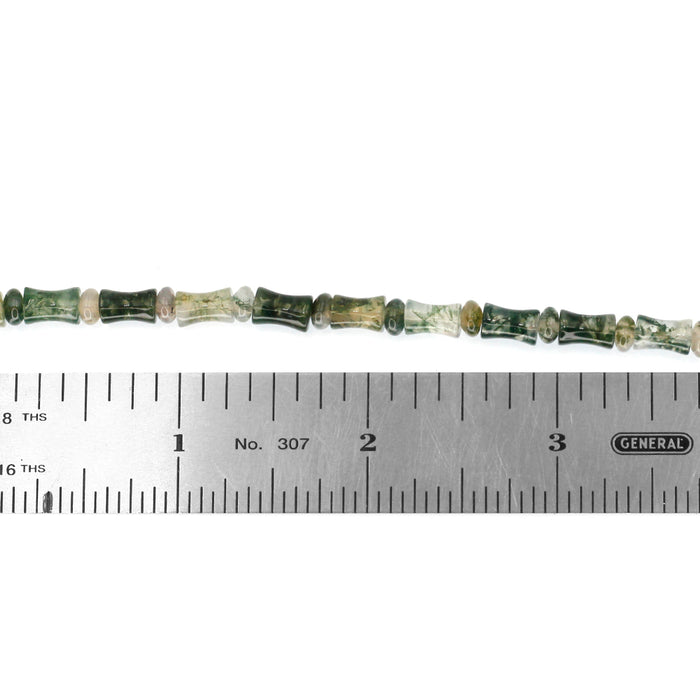 (MOSS-007) Moss agate Barrels and Rondells