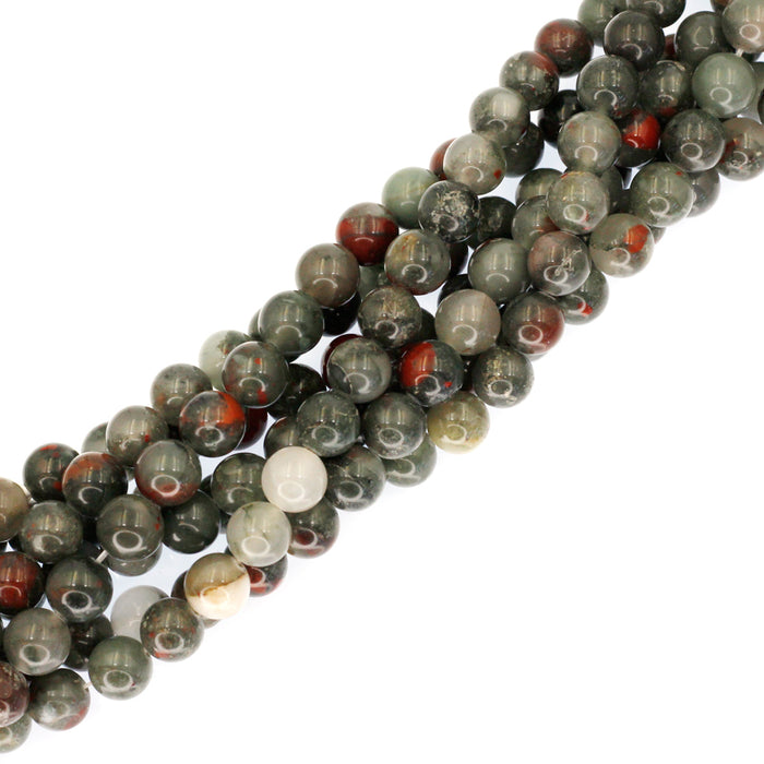 (afrblood002)  10mm Round African Bloodstone