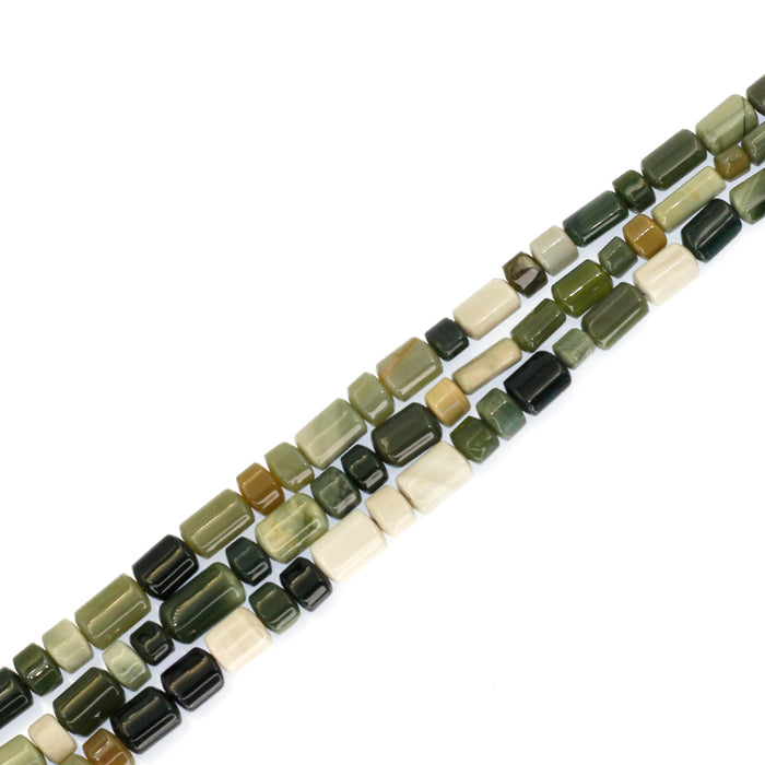 (jas089) 5x7mm Graduated Imperial Jasper  Flattened Barrels and Roundels