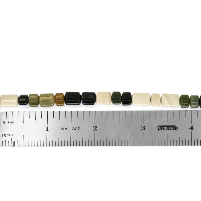 (jas089) 5x7mm Graduated Imperial Jasper  Flattened Barrels and Roundels