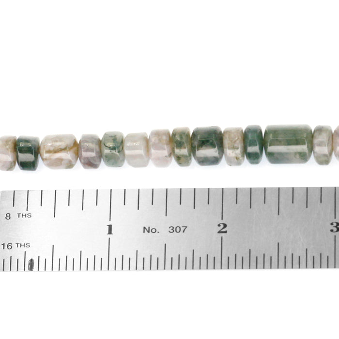 (MOSS-008) 9mm Triangular Cut Moss Agate Roundels