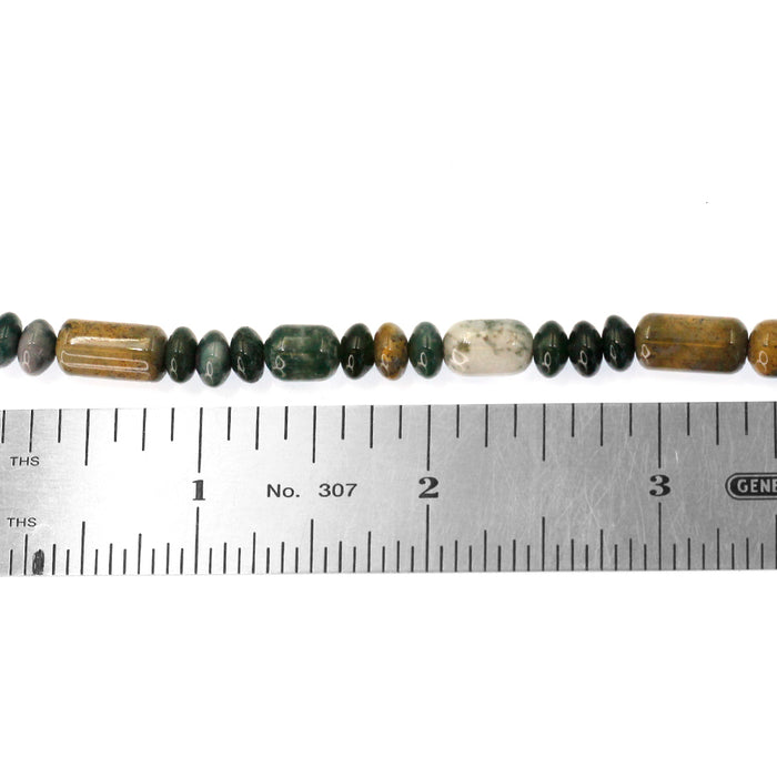 (jas088) 4-6mm Graduated Fancy Jasper Barrels and Roundels