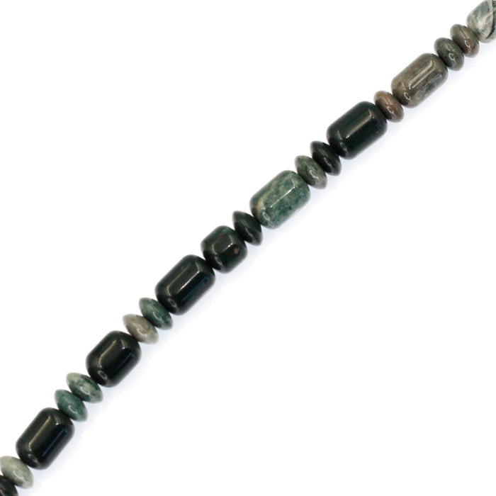 (jas092) 6-8mm Graduated Imperial Jasper Barrels and Roundels