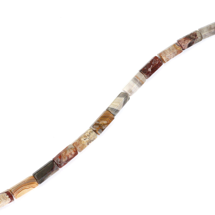 (CLA-002) 6x12mm Crazy Lace Agate Faceted Tubes