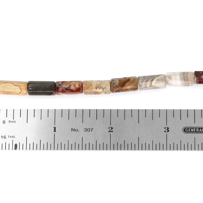 (CLA-002) 6x12mm Crazy Lace Agate Faceted Tubes