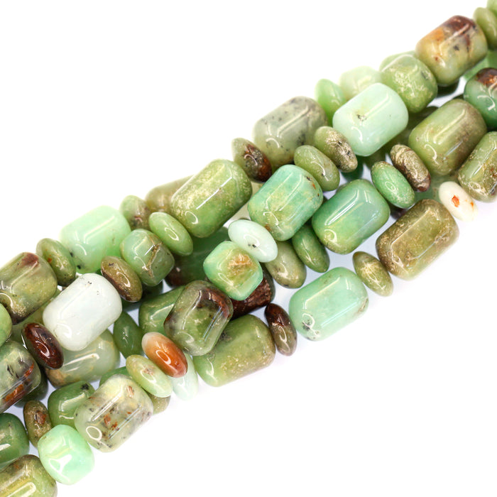 (CPR-006) 8-10mm Chrysoprase Graduated Barrels and Roundels