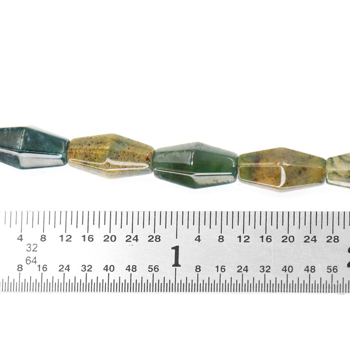 (jas096) 6x12mm Faceted Fancy Jasper Tubes