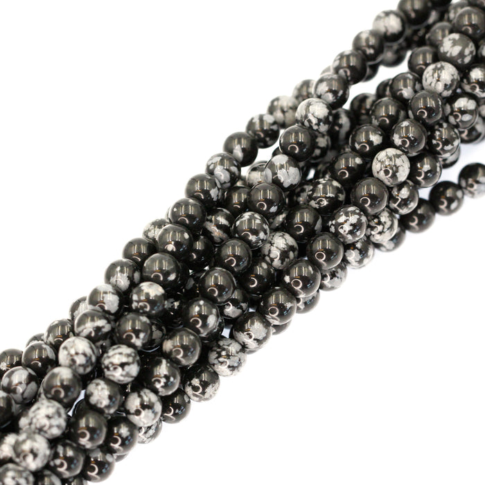 (snoflobs018) 6mm Snow Flake Obsidian