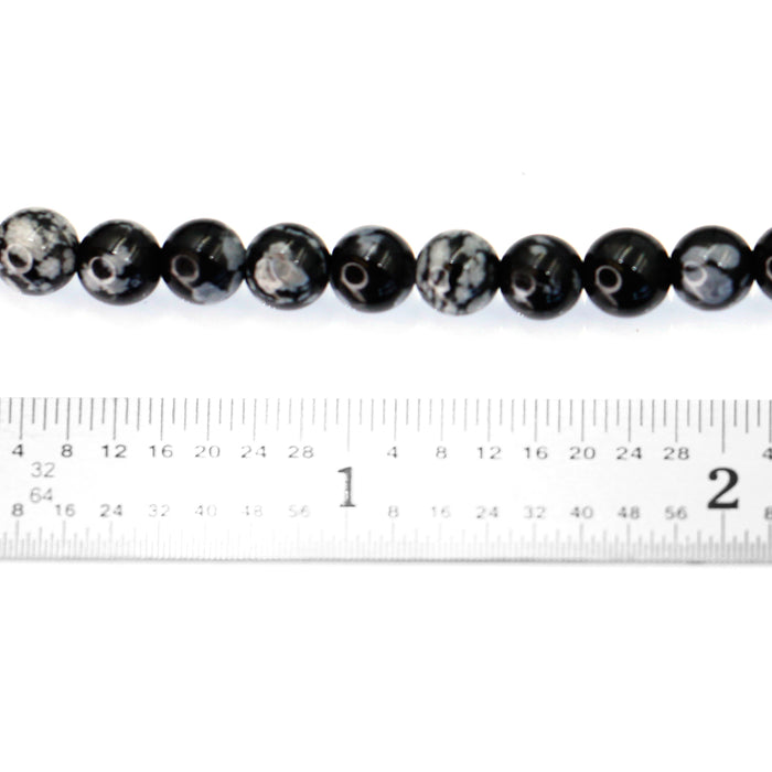 (snoflobs018) 6mm Snow Flake Obsidian