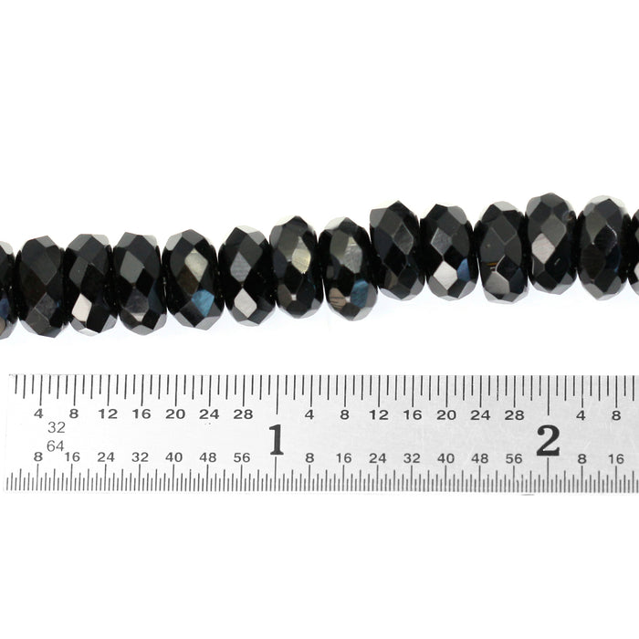 Black Onyx 10mm Faceted Rondells