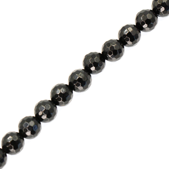 (bom039) 8mm Faceted Black Onyx Rounds