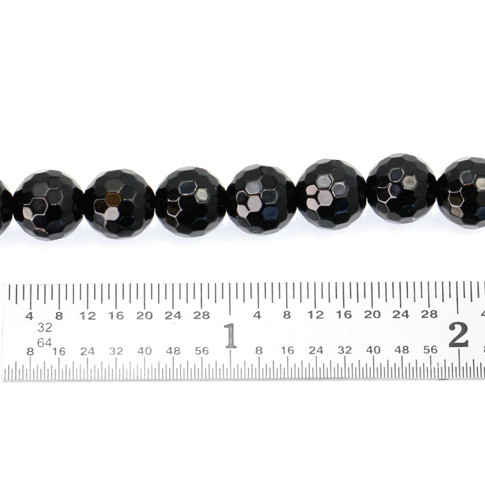 (BO-039) 8mm Faceted Black Onyx Rounds