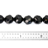 (bom041) 12mm Faceted Black Onyx Rounds