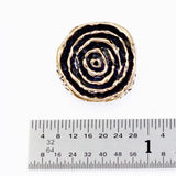 (bzbn052-N0442)  Bronze Swirl Round Button Clasp.