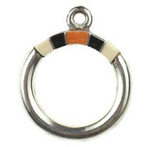 Melon Shell, Black & Spiny Oyster Inlay Toggle Ring