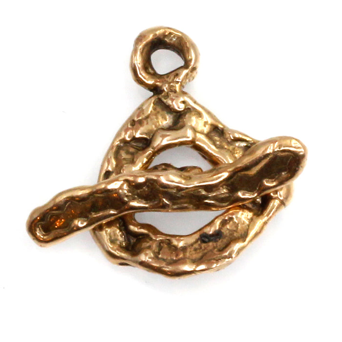 (bzct078-N0656) Small textured toggle clasp