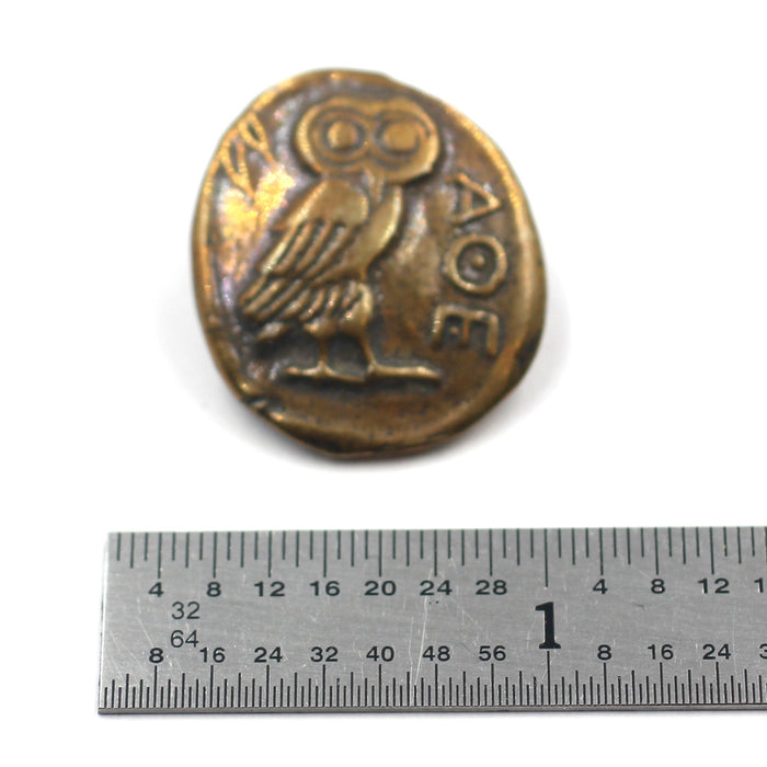 Bronze Owl Button