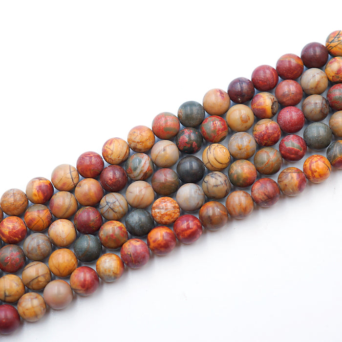 (redcreekjasp001)  8MM Round Red Creek Jasper