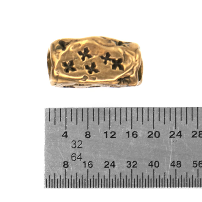 (bzbd199-N0637) Bronze square tube bead with star pattern