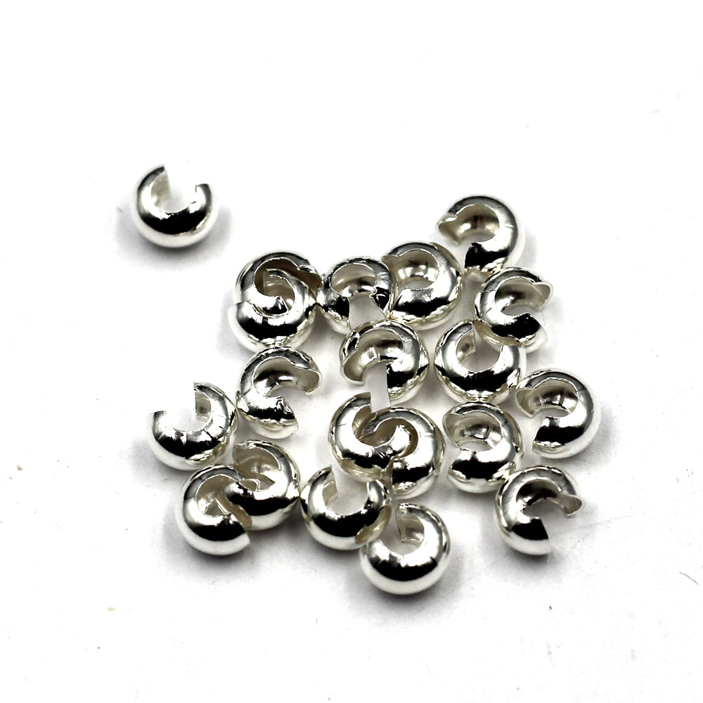 4mm Sterling Silver Crimp Covers 20 pcs M-108 – Royal Metals Jewelry Supply