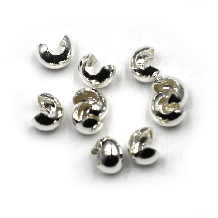 (SF004)  10 Pcs. 4.8MM Sterling Silver Crimp Covers
