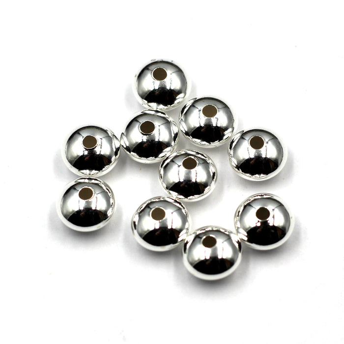 8MM Sterling Silver Saucer Beads