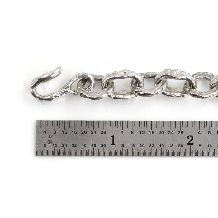 (ABR021) Sterling Silver Freeform Link Bracelet