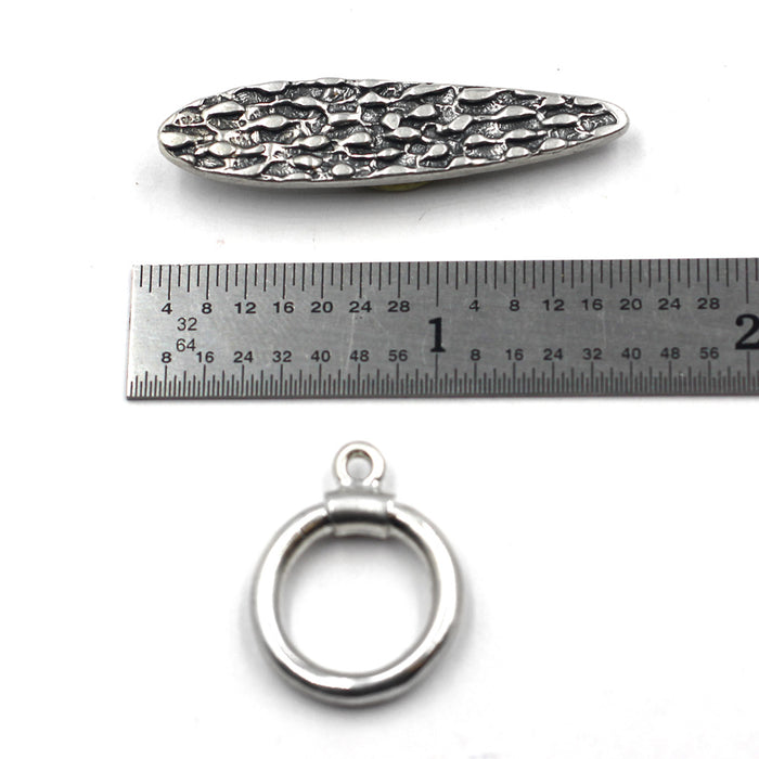 (STG-001) Textured Sterling Silver Toggle
